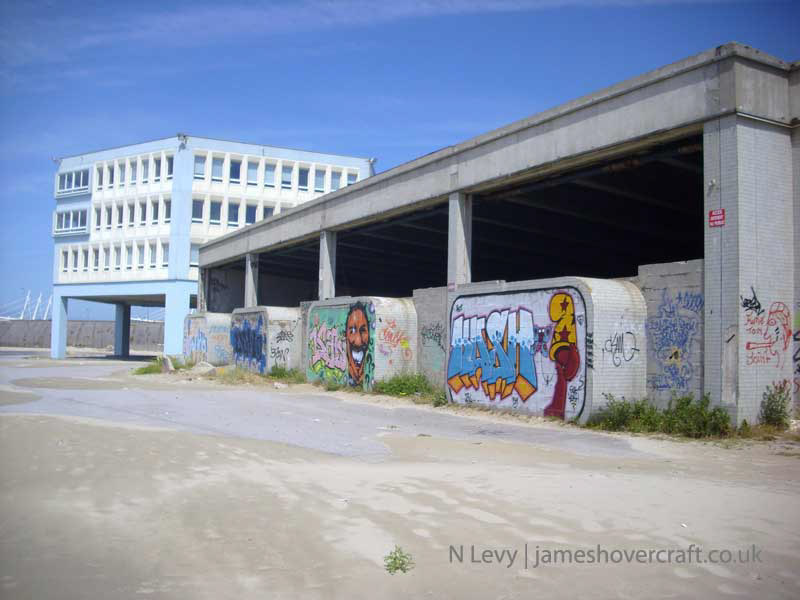 A recce of the derelict buildings of the old Boulogne Hoverport - Front of the terminal building (N Levy).
